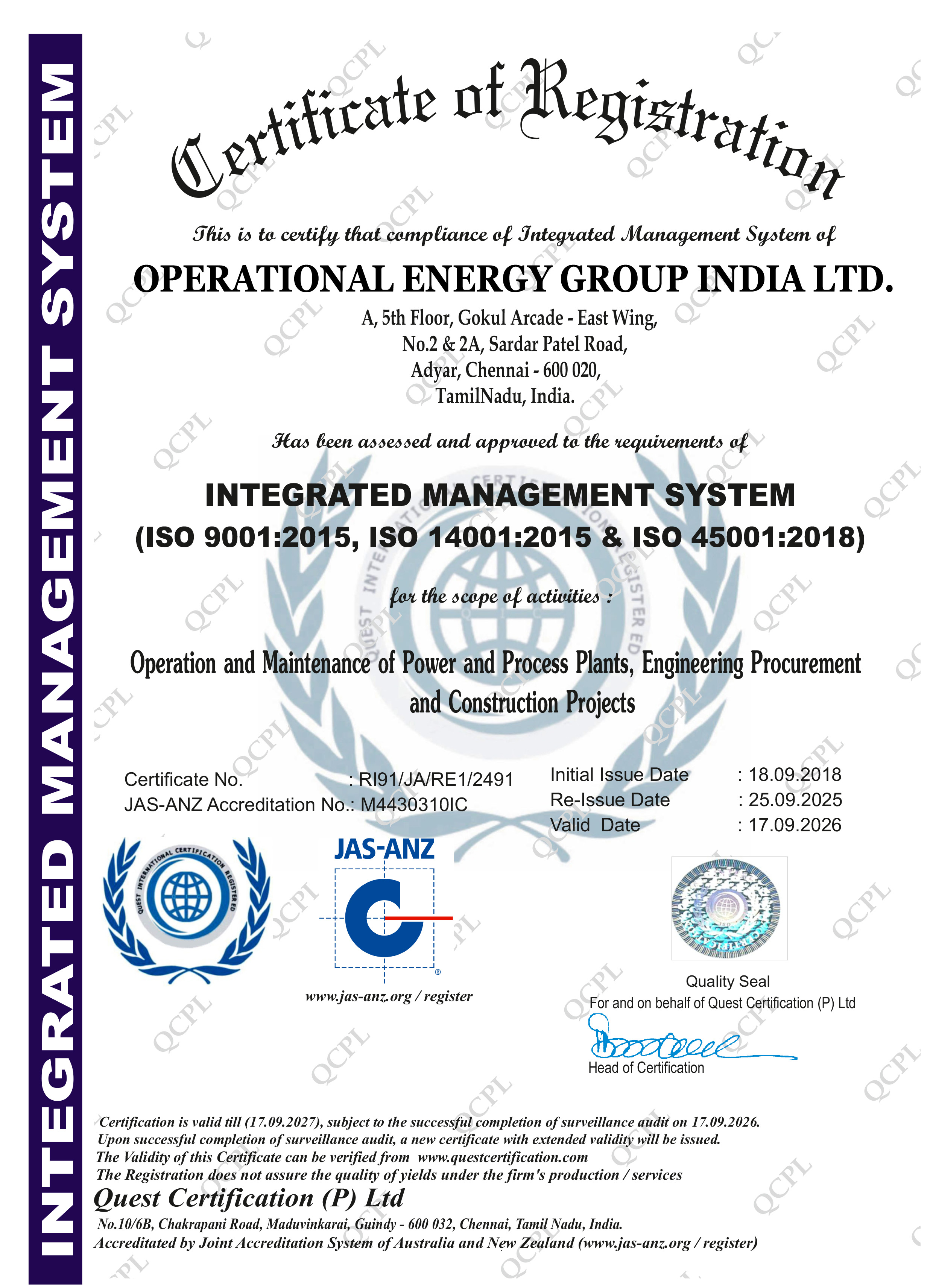 OEG ISO certificate thumbnail